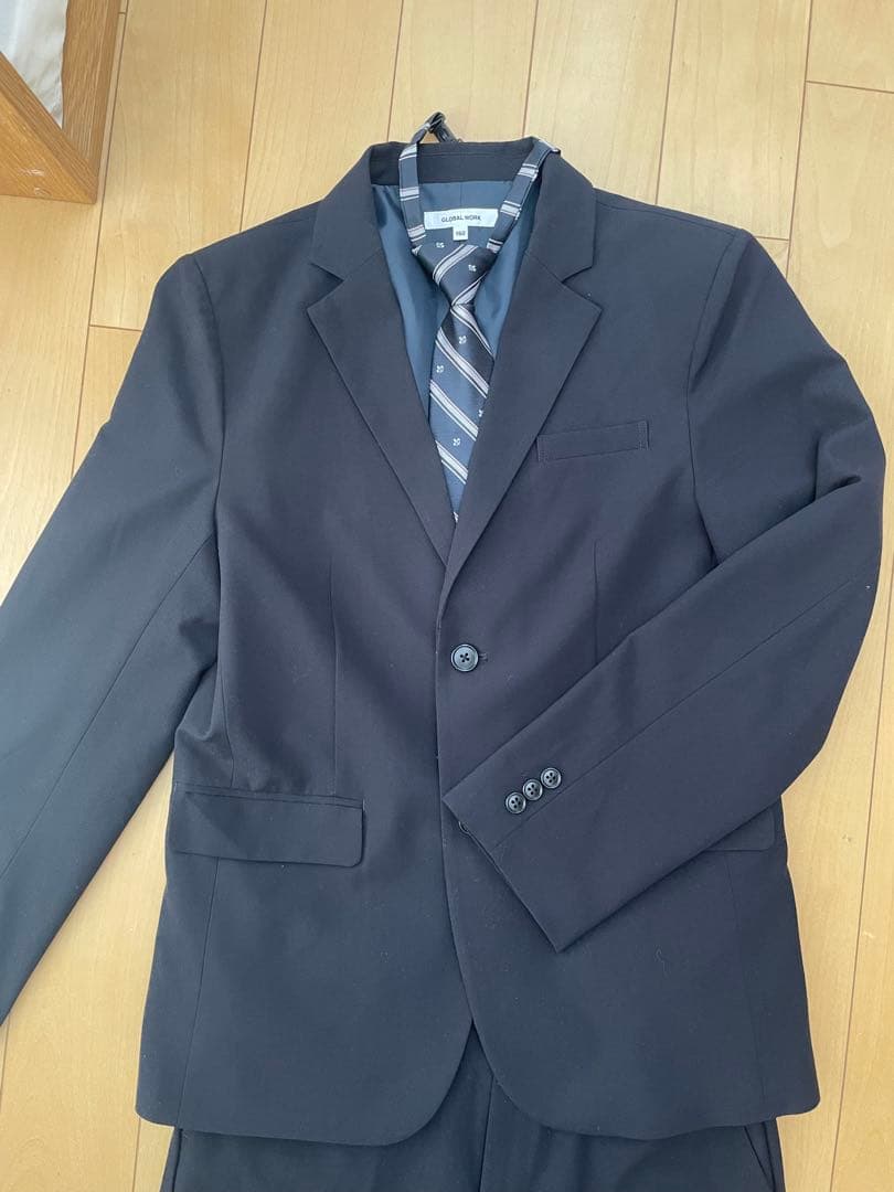 GLOBAL WORK ネイビー スーツ 160【ネクタイ付き】