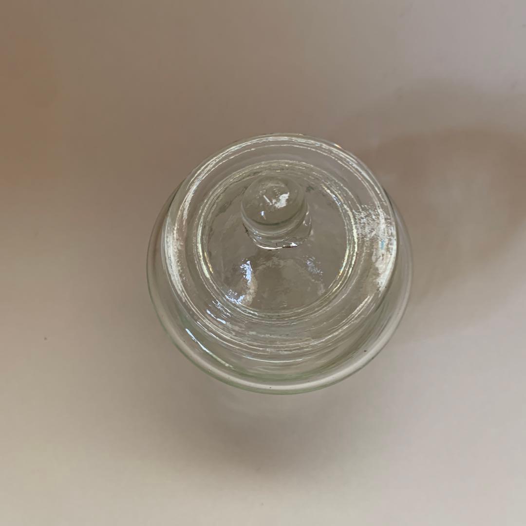 倉敷ガラス　小谷真三　ガラス瓶 蓋付き 中型 透明　民藝