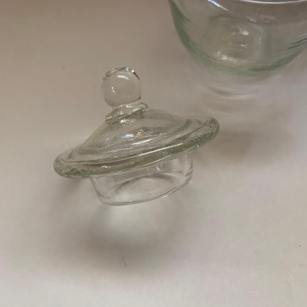 倉敷ガラス　小谷真三　ガラス瓶 蓋付き 中型 透明　民藝