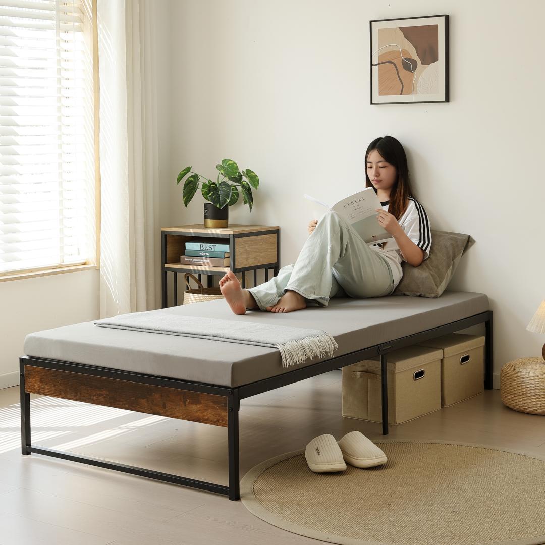 【シングル S】ベッドフレーム パイプベッド ベッド Black 2セット