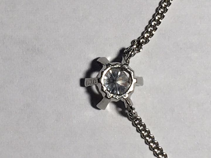 １粒　0.3ct 天然ダイヤモンド　Pt850 ネックレス　刻印