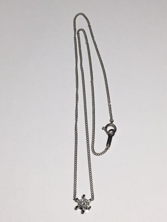 １粒　0.3ct 天然ダイヤモンド　Pt850 ネックレス　刻印