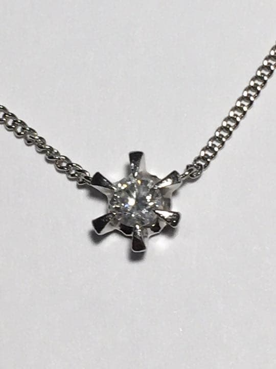１粒　0.3ct 天然ダイヤモンド　Pt850 ネックレス　刻印