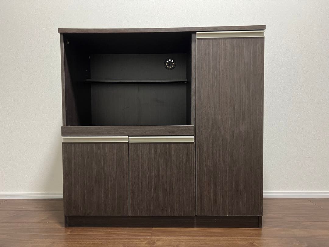 ニトリ レンジ台 フォルム 幅90cm ダークブラウン 8890770