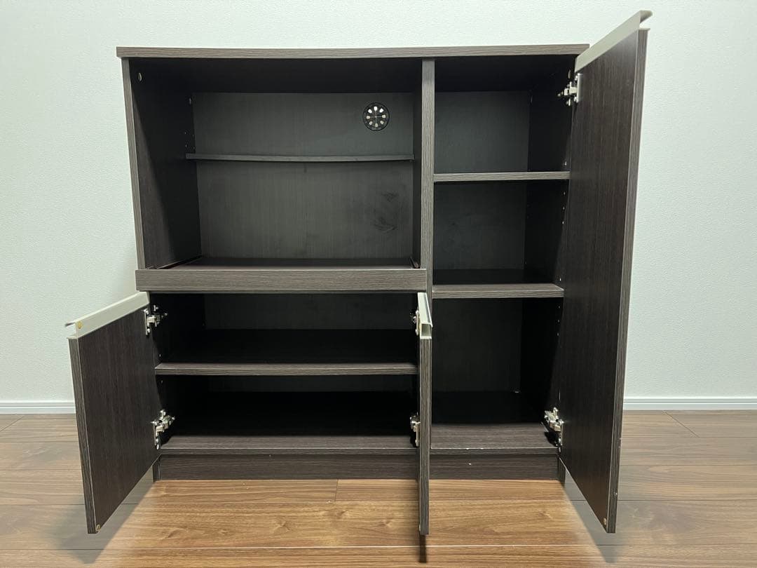 ニトリ レンジ台 フォルム 幅90cm ダークブラウン 8890770