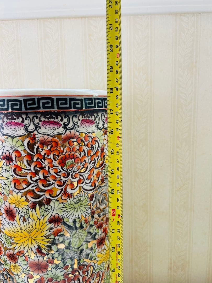 花柄 陶器製 傘立て