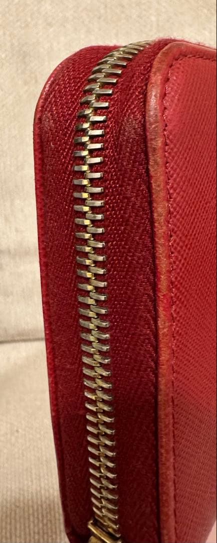 ★タイムセール★PRADA プラダ　ラウンドファスナー　長財布　赤　レッド
