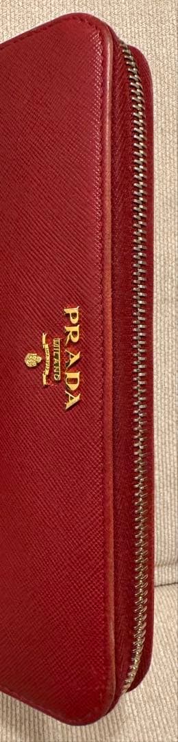 ★タイムセール★PRADA プラダ　ラウンドファスナー　長財布　赤　レッド
