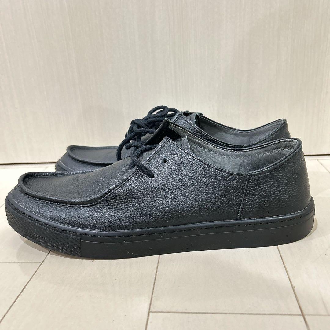 コンバース レザー モカシンシューズ ブラック 27cm