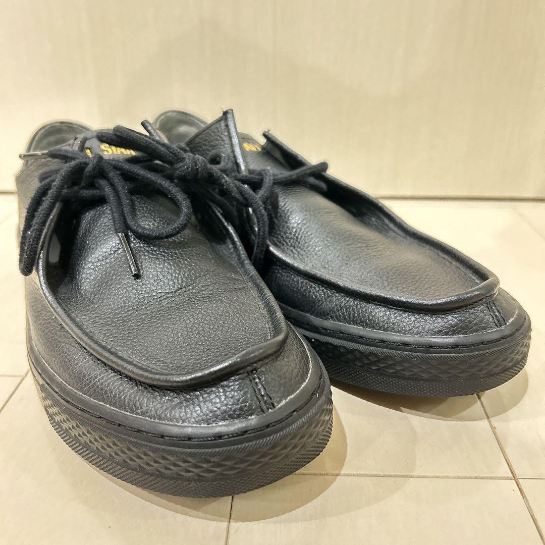 コンバース レザー モカシンシューズ ブラック 27cm