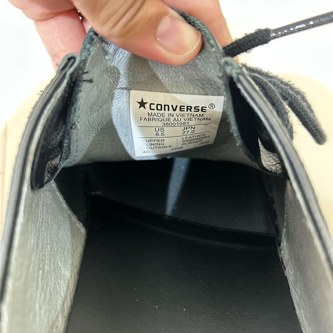 コンバース レザー モカシンシューズ ブラック 27cm