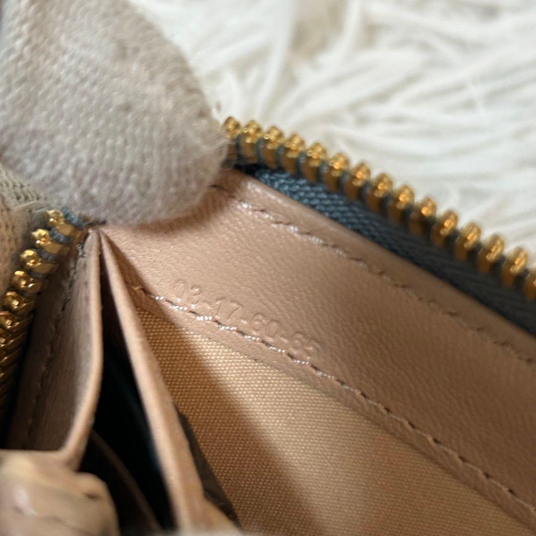 【美品✨アルファベット/ラウンドジップ】クロエ　長財布　ターコイズ　シボ革　金具