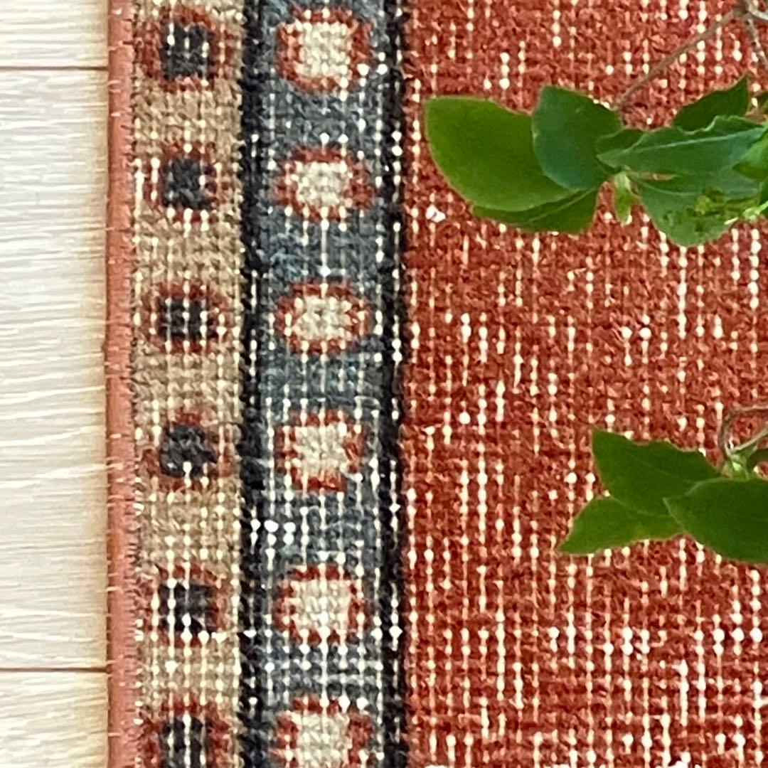 オレンジ✳︎65×187 ブルー　パッチワークランナー　トルコヴィンテージラグ