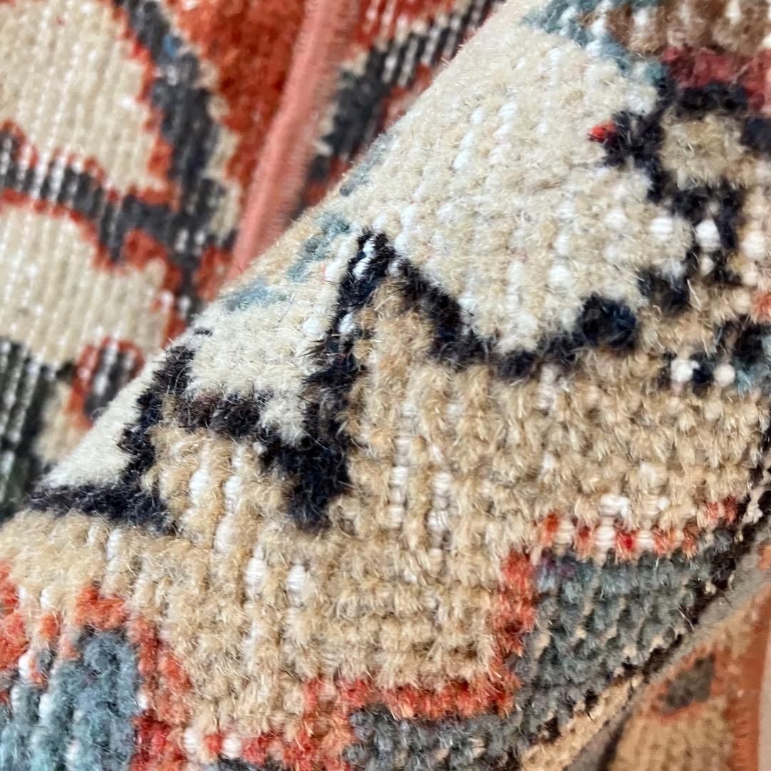 オレンジ✳︎65×187 ブルー　パッチワークランナー　トルコヴィンテージラグ