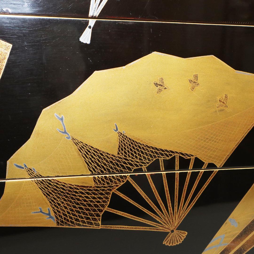 蒔絵 金蒔絵 重箱 4段 扇 漆 共箱