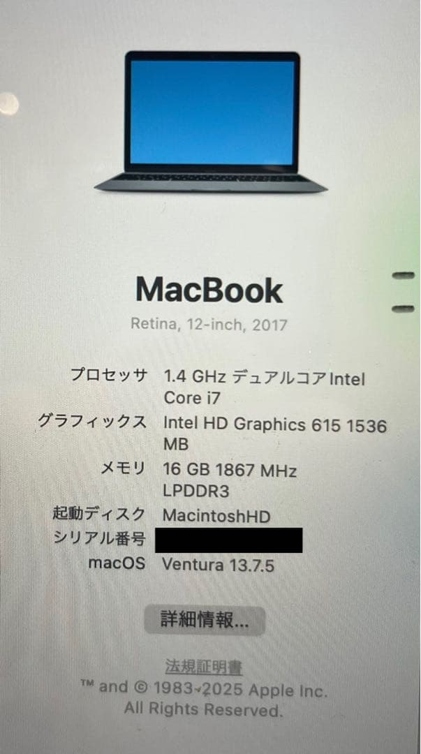 A*e様 MacBook Retina 12インチ 2017 16GB i7 ジ