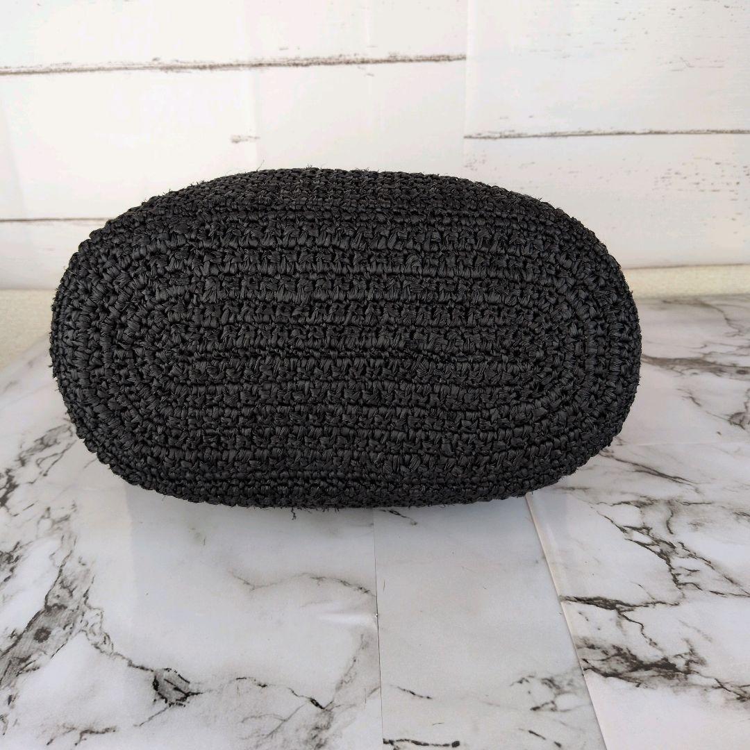 【極美品】ヘレンカミンスキー☆かごバッグ　ラフィア　A4 トートバッグ　ブラック