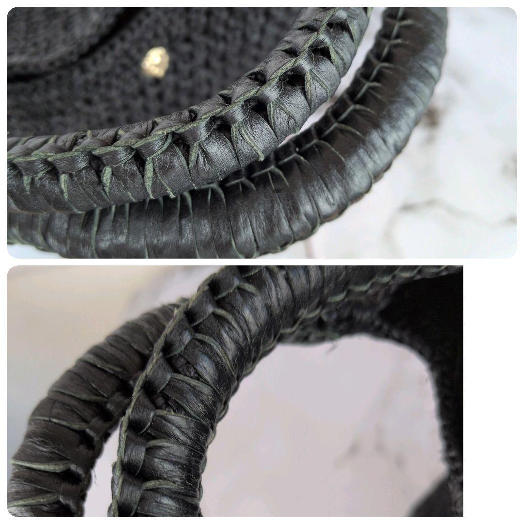 【極美品】ヘレンカミンスキー☆かごバッグ　ラフィア　A4 トートバッグ　ブラック