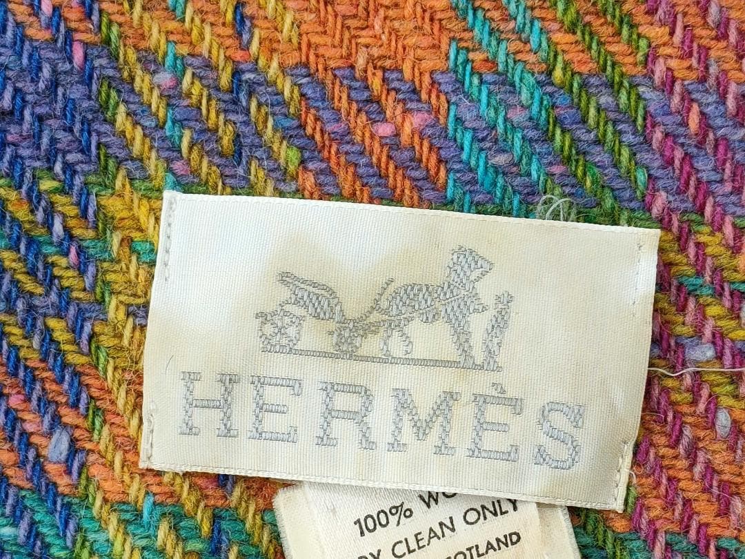 HERMES　エルメス　ブランケット　ウール　マドラスチェック　正規品　送料無料