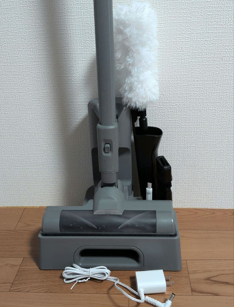 サイクロンスティッククリーナー本体 グレー 充電器付き