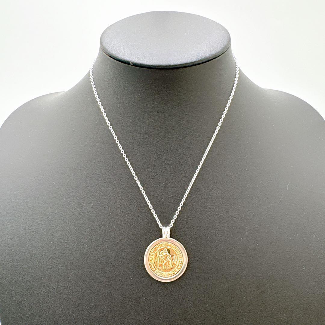 極美品 ティファニー セントクリストファー チェーン社外品 シルバー k18