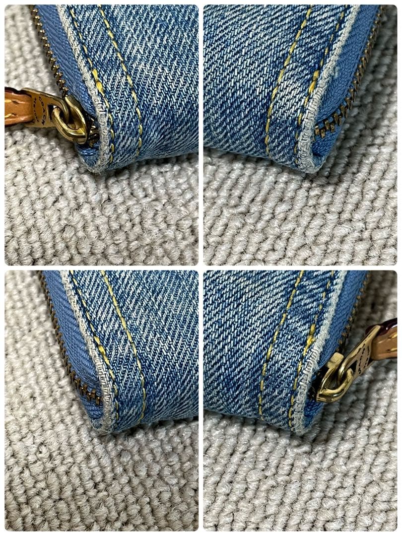 希少✨COACH コーチ デニム ケース 小銭入れ ブルー 財布 美品