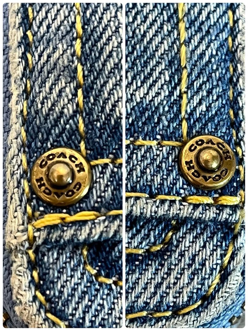 希少✨COACH コーチ デニム ケース 小銭入れ ブルー 財布 美品