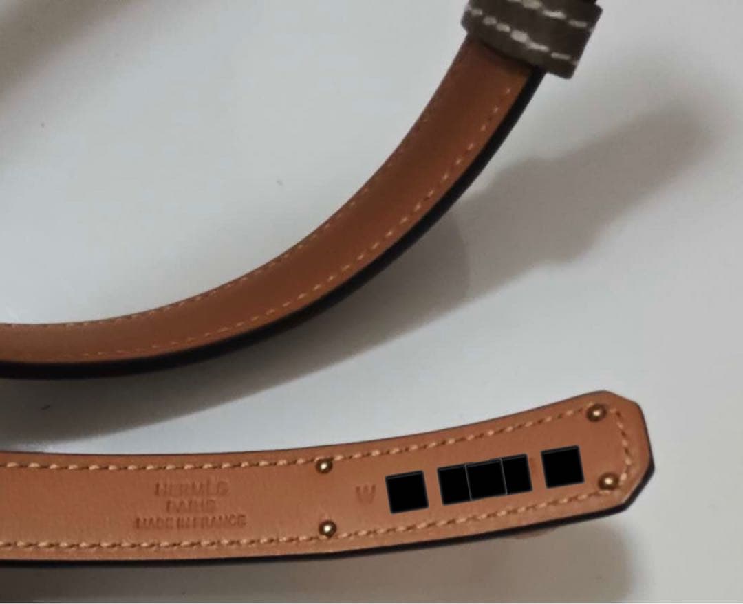 【HERMES】エルメス ケリーベルト エトゥープ x ローズゴールド金具