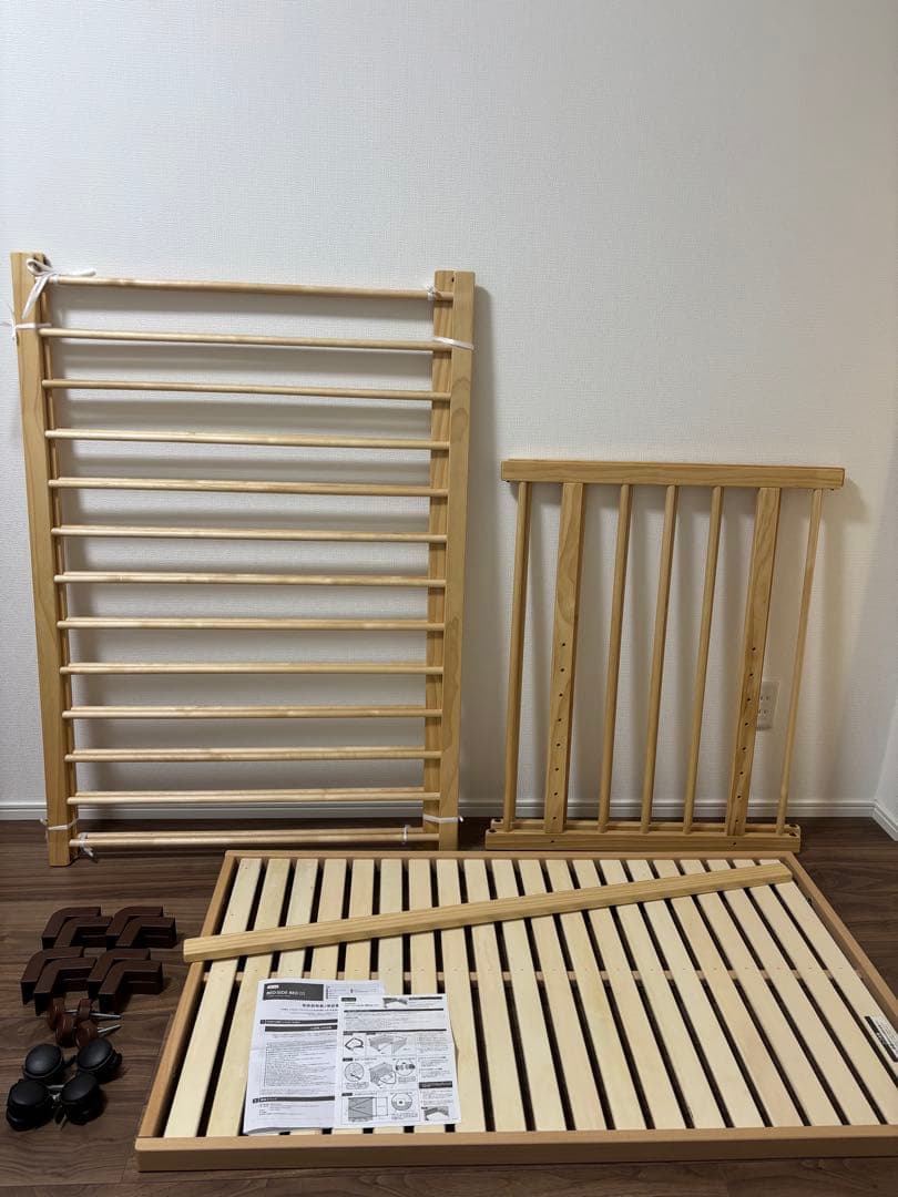 ファルスカ　ベッドサイドベット03　木製ベビーベッド　ナチュラルウッド