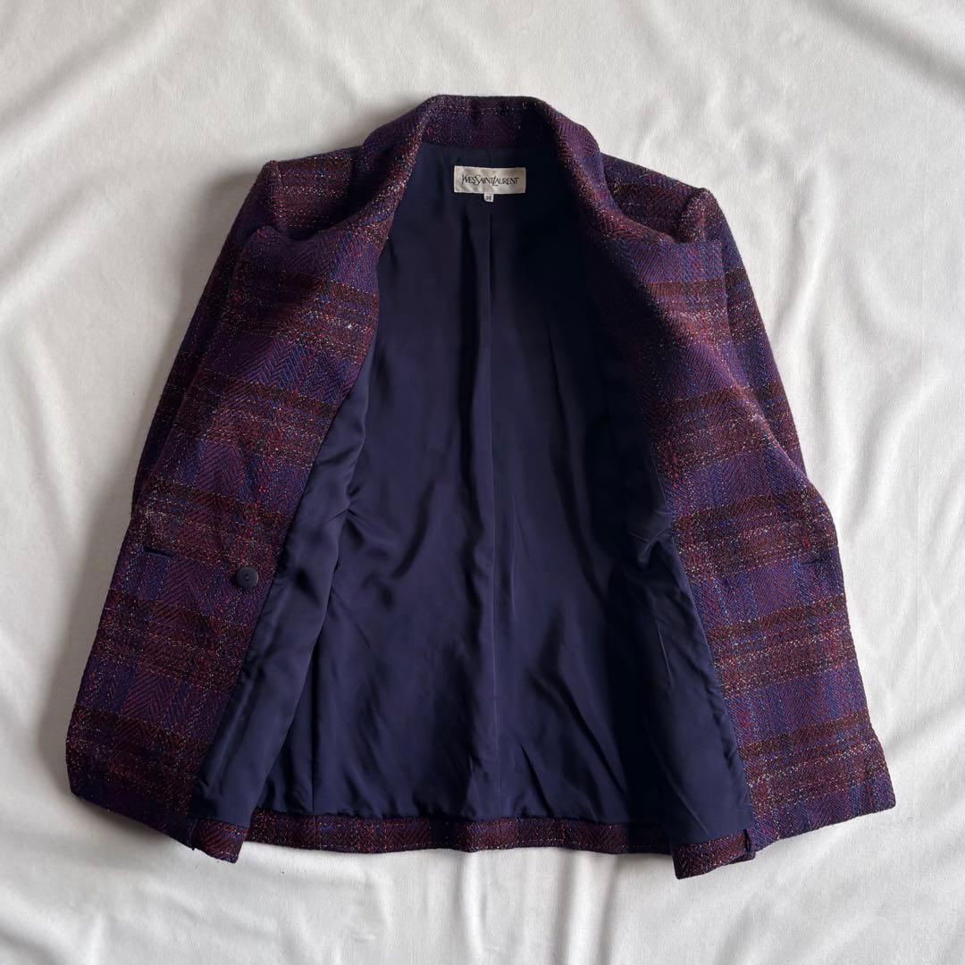 ジャケット・アウター 80s YVES SAINT LAURENT wool tweed jacket