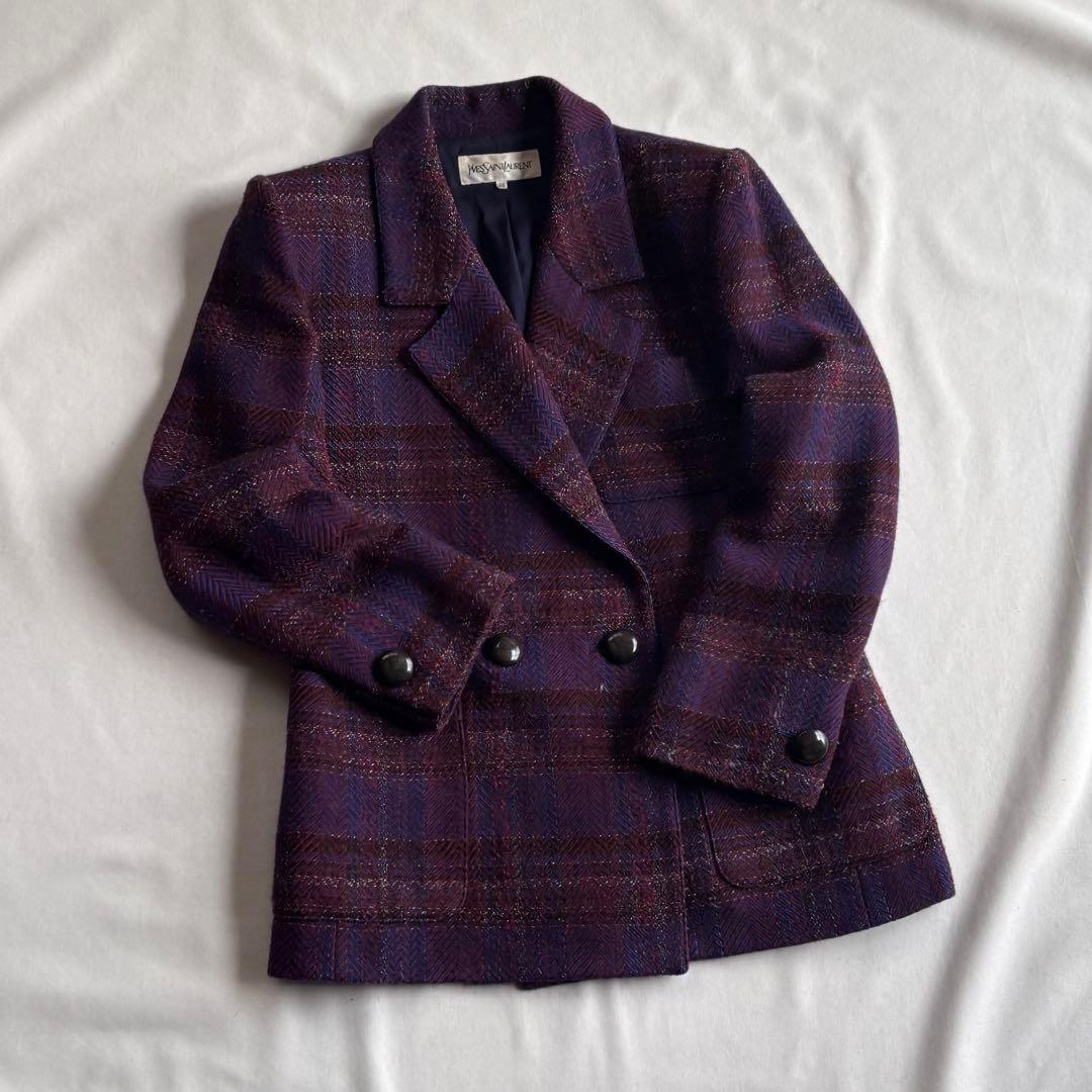 ジャケット・アウター 80s YVES SAINT LAURENT wool tweed jacket
