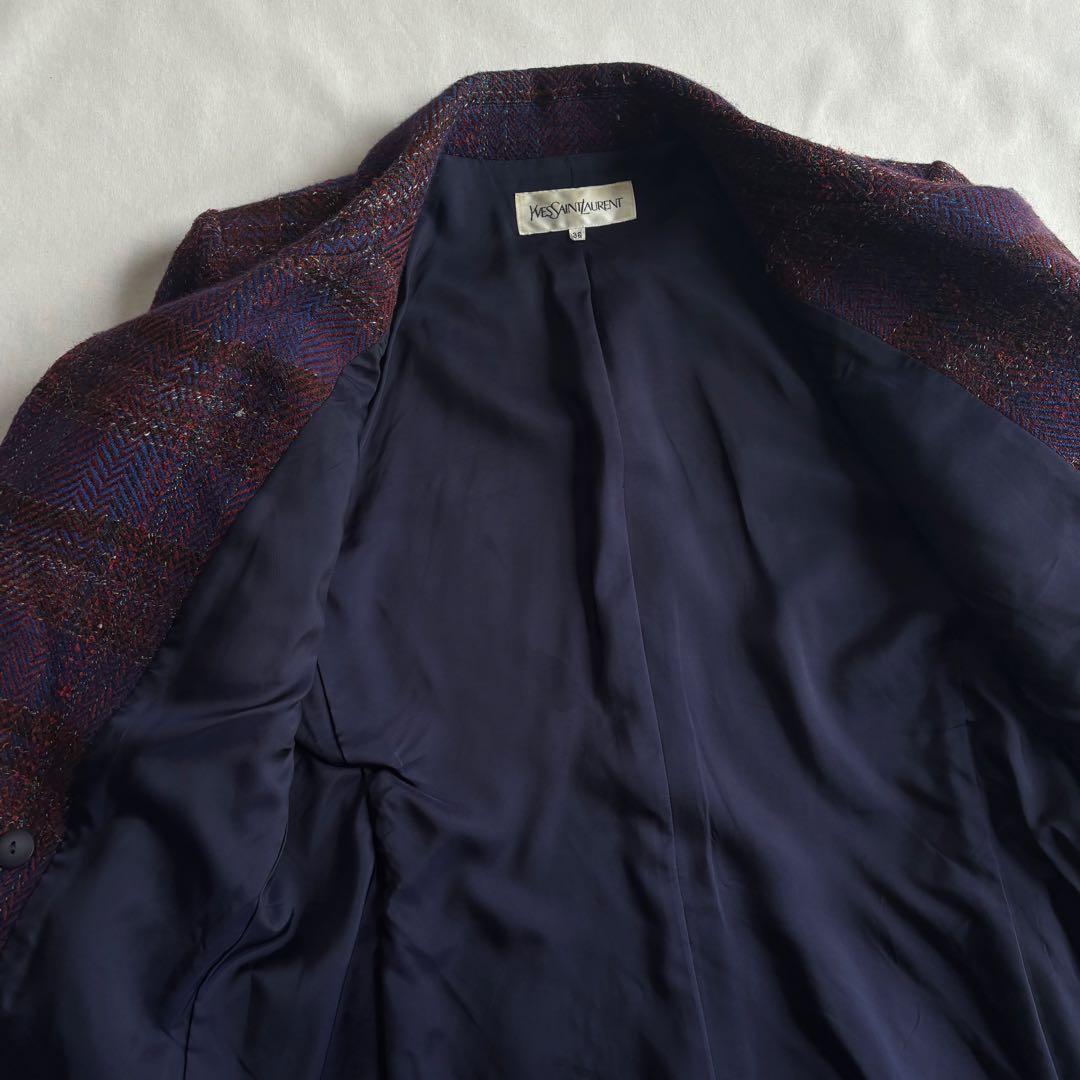 ジャケット・アウター 80s YVES SAINT LAURENT wool tweed jacket