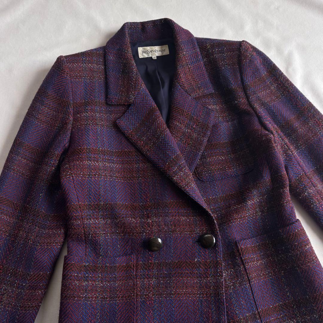 ジャケット・アウター 80s YVES SAINT LAURENT wool tweed jacket