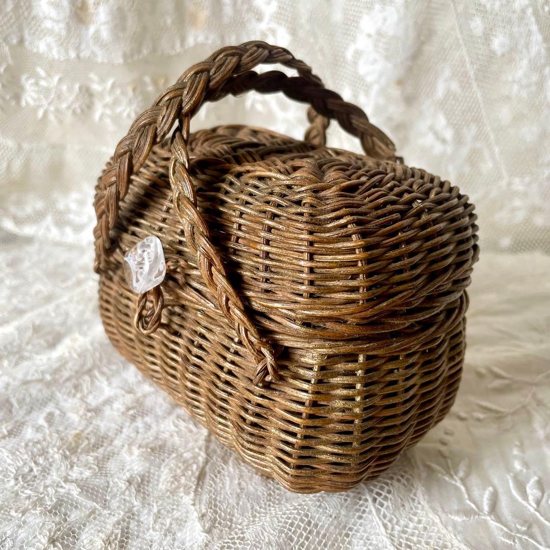 ドールパニエ　フランスアンティーク 人形用 ミニ プチ カゴ 籠 かご