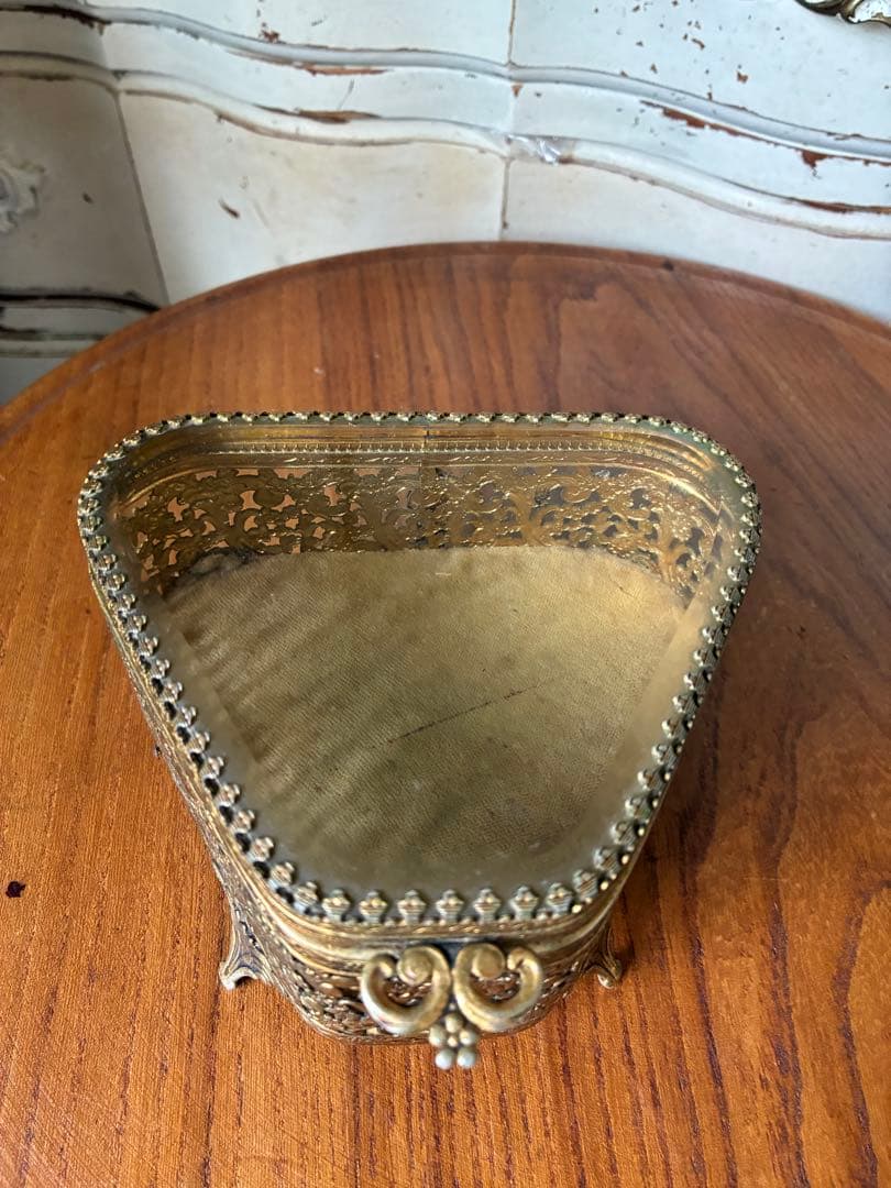 k*♡様 フランス　アンティーク　オルモル　ガラス　ジュエリー　ボックス　真鍮