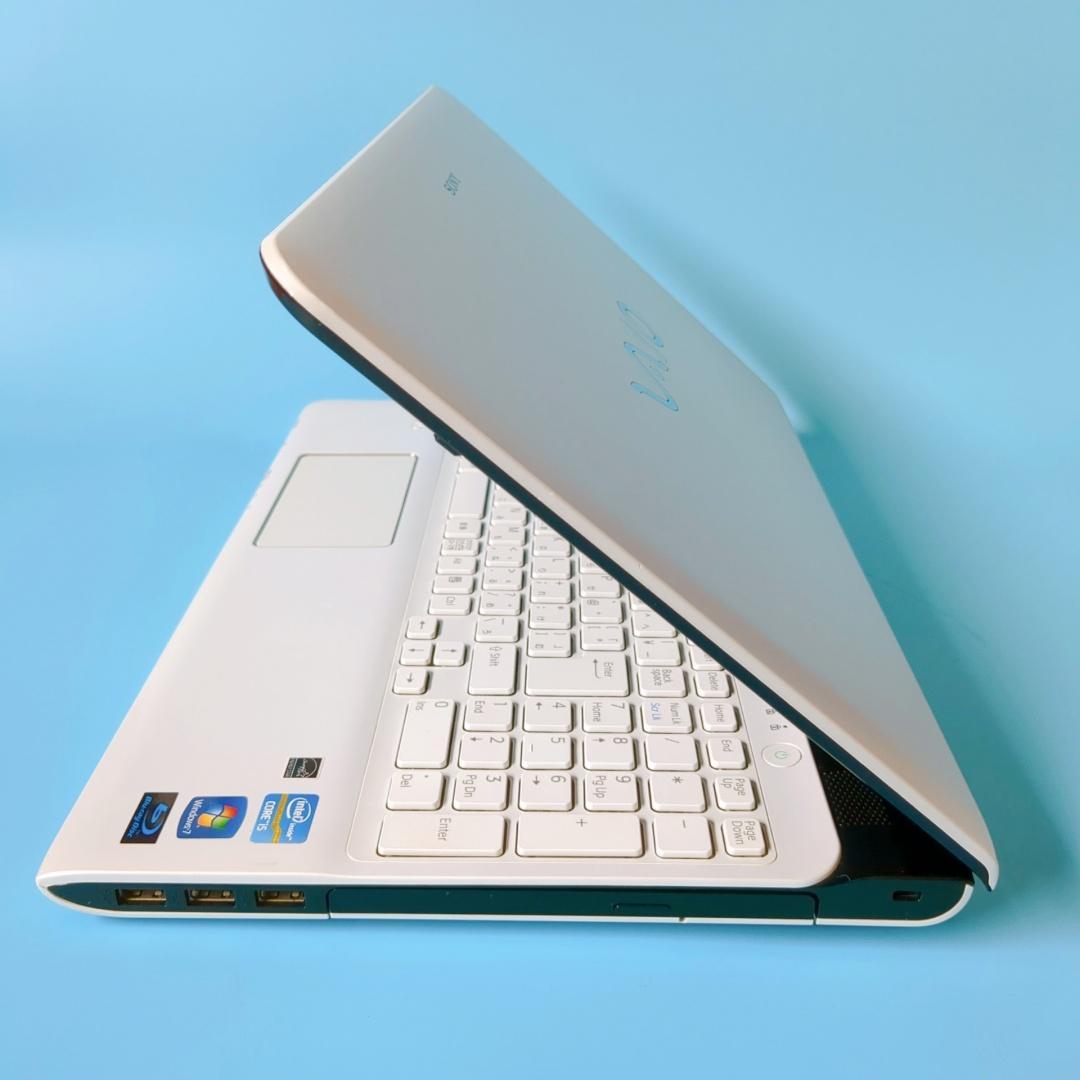 新品SSD爆速⭐ブルーレイ⭐カメラ付⭐VAIO✅すぐに使える✅白ノートパソコン