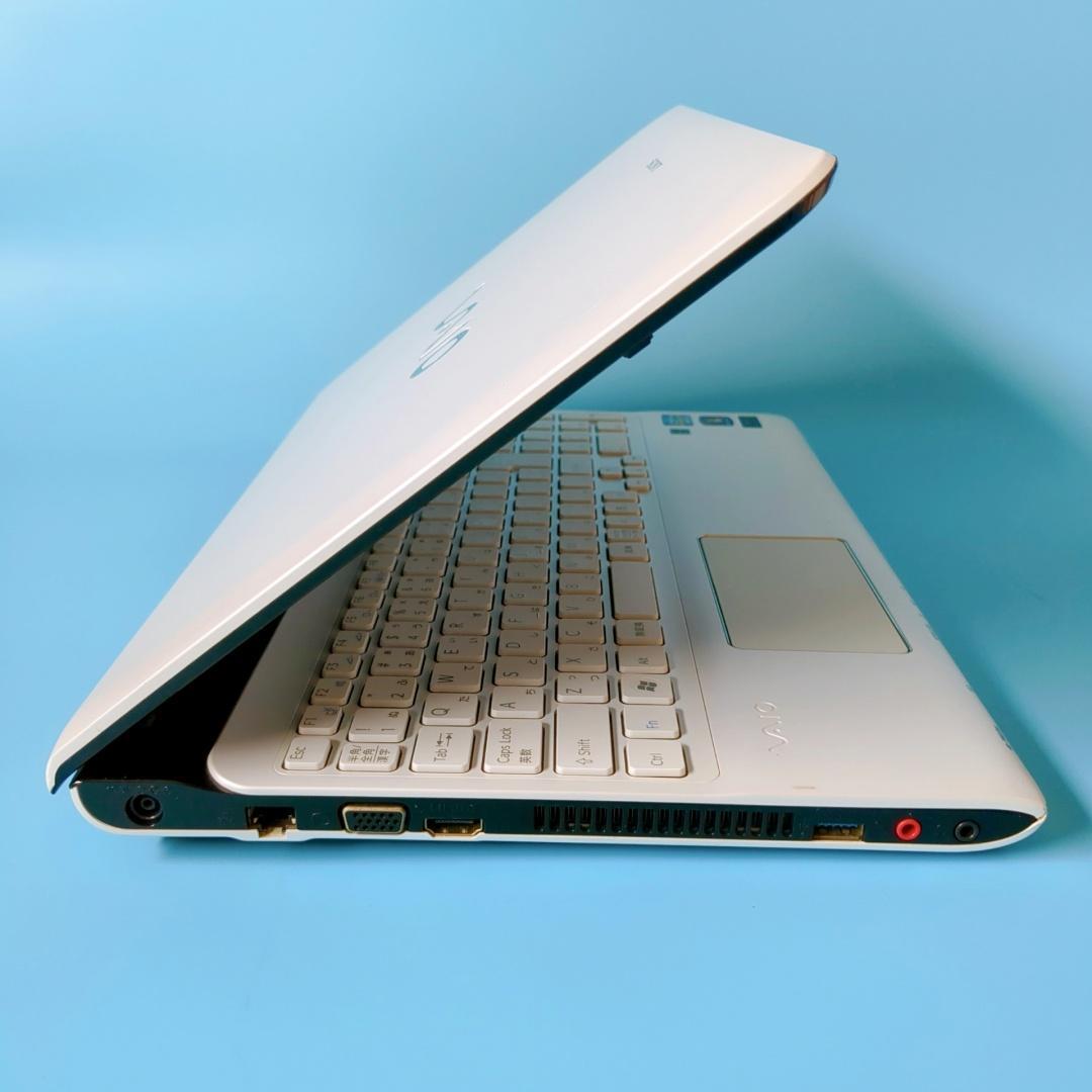 新品SSD爆速⭐ブルーレイ⭐カメラ付⭐VAIO✅すぐに使える✅白ノートパソコン
