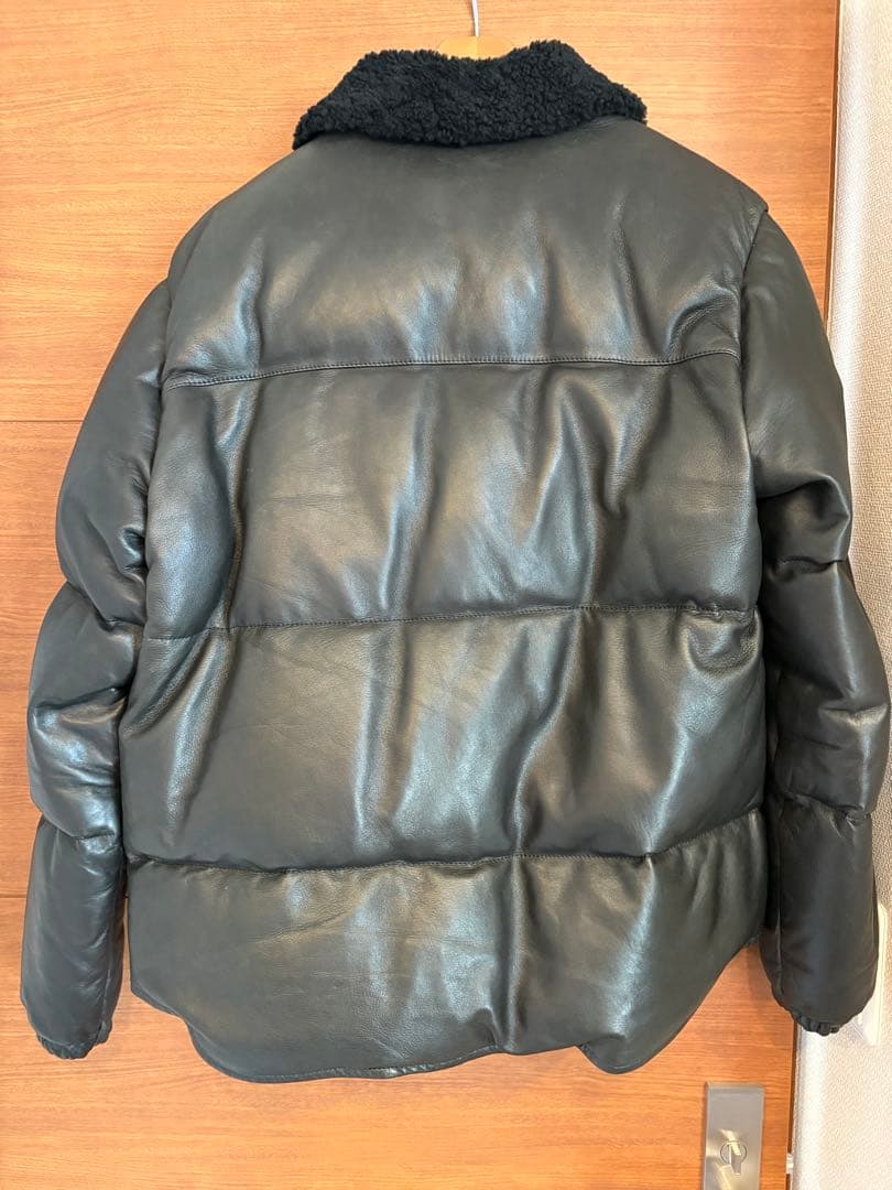 「リトルボーイ」【美品】ロンハーマン　レザーダウンジャケット ボア襟　黒L