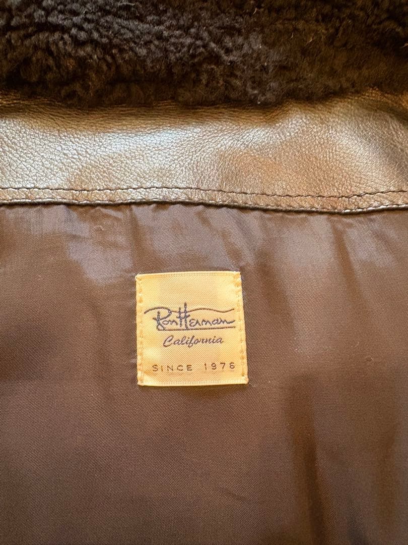 「リトルボーイ」【美品】ロンハーマン　レザーダウンジャケット ボア襟　黒L