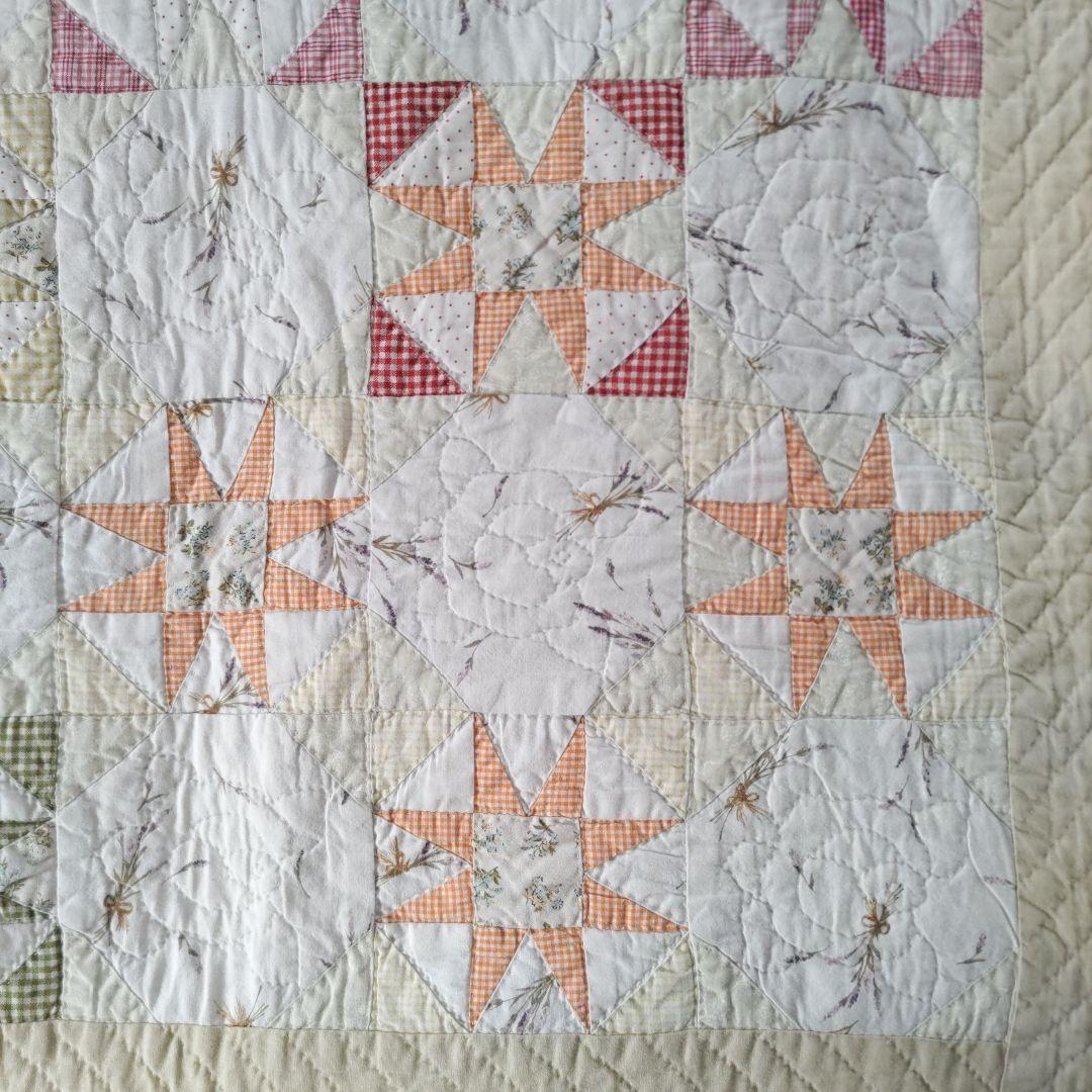 ✨イブニングスターグラデーションベッドカバー✨パッチワークキルト　ハンドメイド