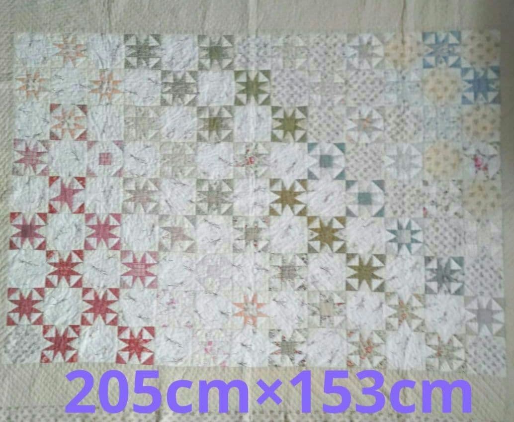 ✨イブニングスターグラデーションベッドカバー✨パッチワークキルト　ハンドメイド