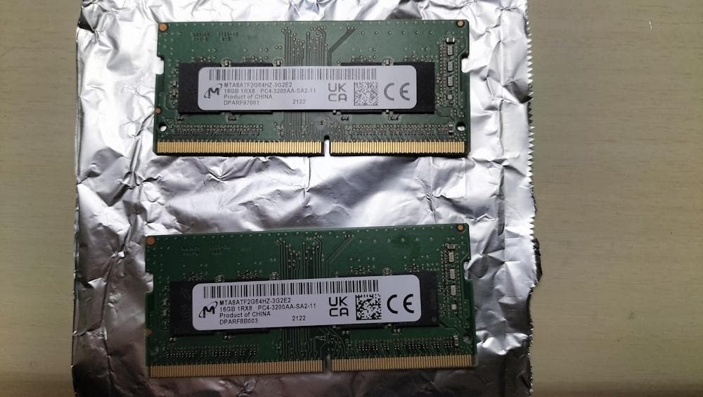 Micron 16GB DDR4 PC4-3200 メモリx2 (32GB)