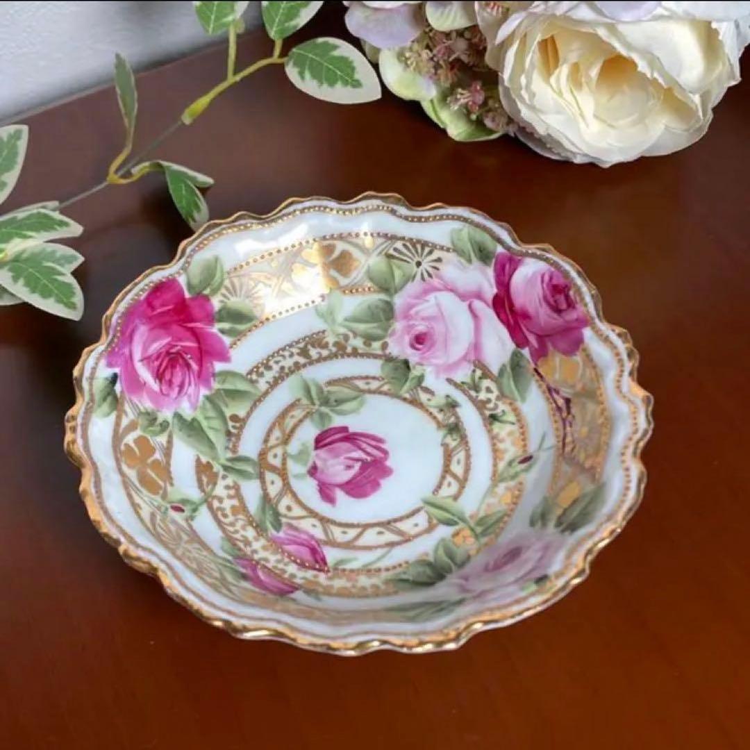 希少　美品　オールドノリタケ　薔薇　スモールボウル　小皿