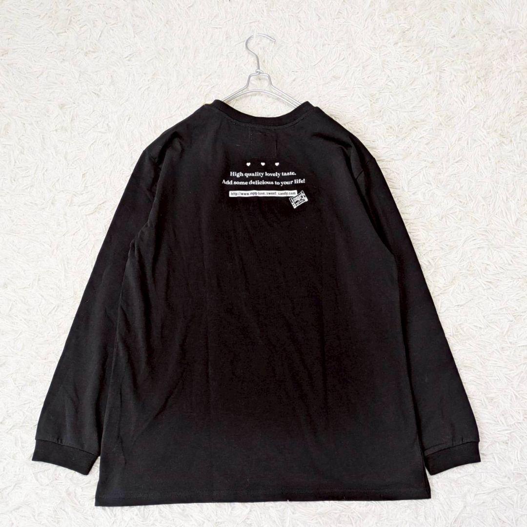 新品タグ付✨メゾピアノ ベリエちゃんスパンコール長袖Tシャツ ロンＴ 黒 フリー