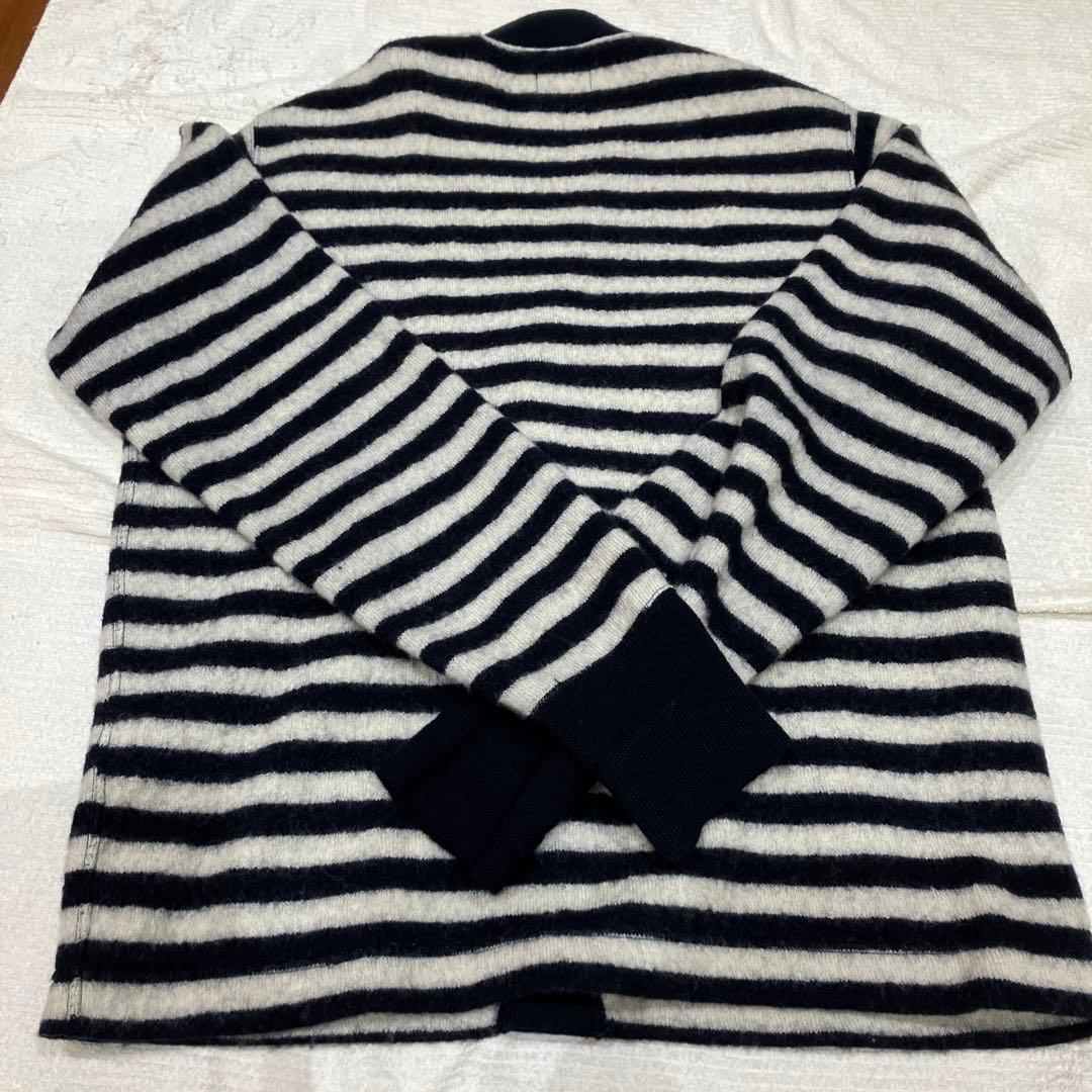 極美品ヤンクシャー　サイズ42 、XL ニットカーディガン、　白ネイビー、