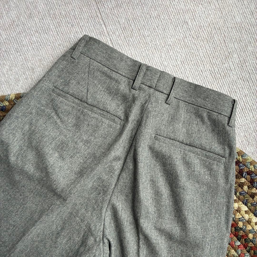 ★定価2.5万円ビームススーパー120sウールフランネルインプリーツワイドパンツ
