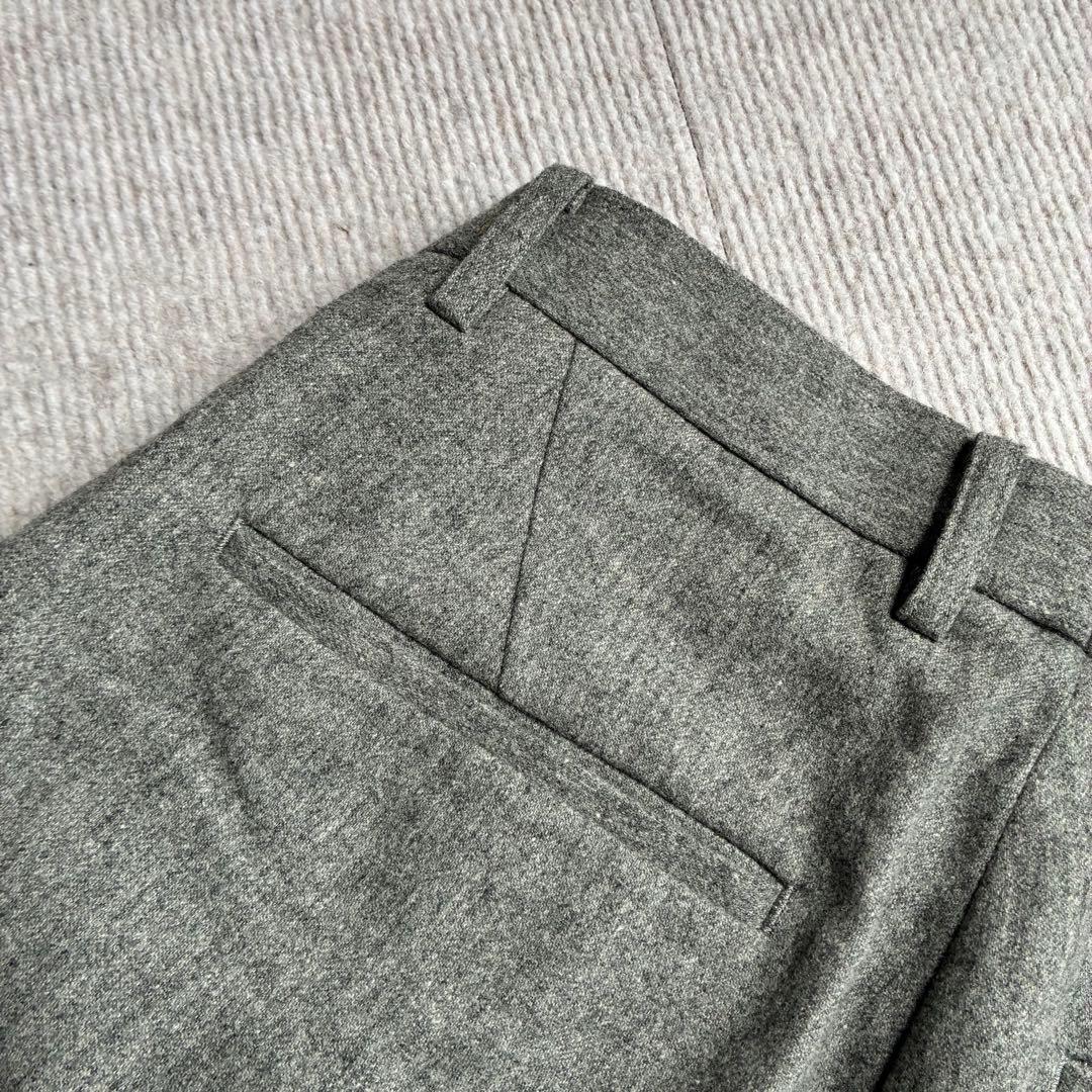 ★定価2.5万円ビームススーパー120sウールフランネルインプリーツワイドパンツ