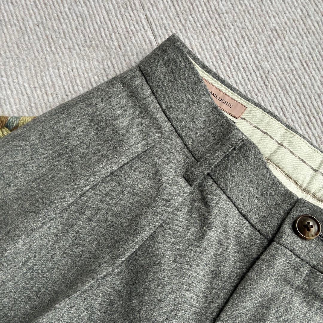 ★定価2.5万円ビームススーパー120sウールフランネルインプリーツワイドパンツ