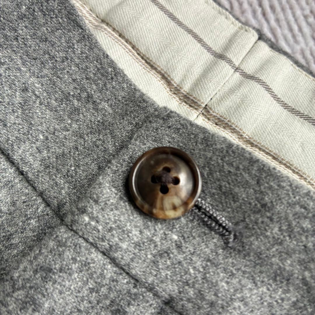 ★定価2.5万円ビームススーパー120sウールフランネルインプリーツワイドパンツ