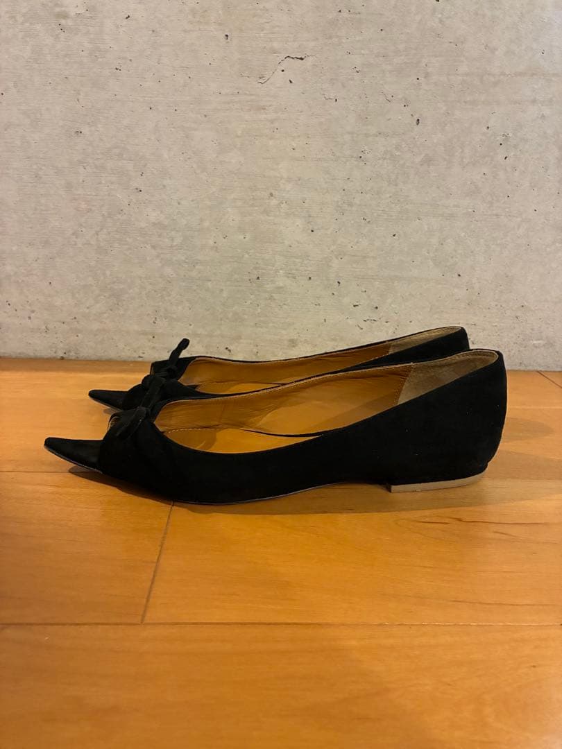 pippichic リボン付きスウェードパンプス　フラット　37.5